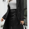 Womens Faux Suede Leather Jacket Spring and Winter Fashion Long Trench Coat, Lightweight Windbreaker