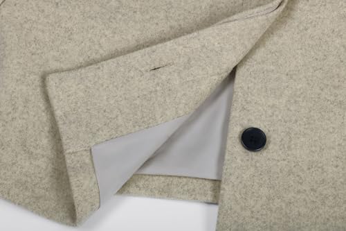 Women Cropped Wool Blend Pea Coat Short Jacket Peacoat Long Sleeve Button Down Crop Jacket