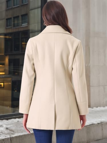 Women's Elegant Overcoat Notched Shawl Collar Single Breasted Outerwear Winter Long Coat