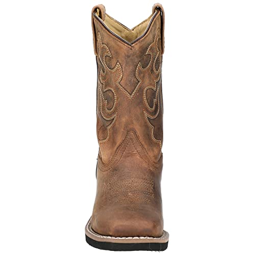 Smoky Mountain Women's Mesa Square Toe Pull On Brown Oil Distressed/Navy Crackle Boots