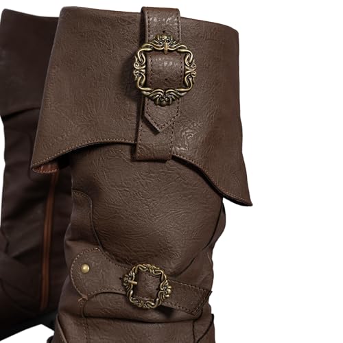 Caribbean Pirate Boots Adventure Footwear Halloween Costume Renaissance Medieval Cosplay