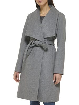 womens Belted Wool Classically Elegant Coat for Year-round Style (Standard and Plus Size