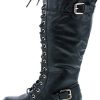 41KsPFKENhL.jpg Mango 27 Womens Knee High Buckle Riding Boots