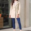 Women's Elegant Overcoat Notched Shawl Collar Single Breasted Outerwear Winter Long Coat