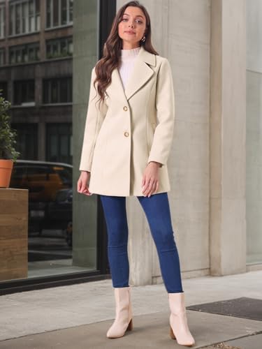 Women's Elegant Overcoat Notched Shawl Collar Single Breasted Outerwear Winter Long Coat