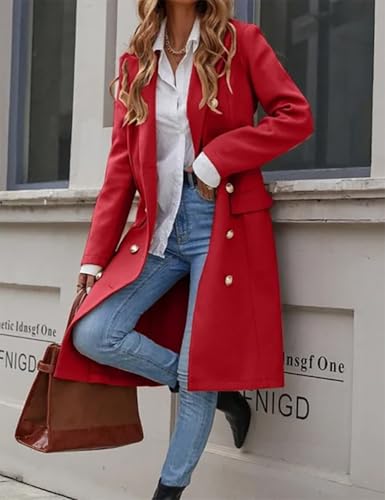 41LrvXpwwOL.jpg Womens Long Wool Coat for Women Fall Winter Trench Coat Trendy Jackets