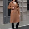 41M86FnWwYL.jpg Women's Winter Faux Suede Long Trench Coat Casual Double-Breasted Notch Lapel Overcoat Outerwear