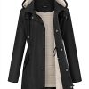 Women Waterproof Outdoor Hiking Raincoat Women Lined Rain Jacket Lightweight Hooded Jackets Trench Coats