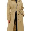 Womens Trench Coats Single Breasted Long Windproof Overcoat with Pockets and Belt
