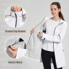 Women's Long Rain Coat Packable Waterproof Windbreaker Lightweight Cycling Jacket with Hood