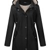 Women Waterproof Outdoor Hiking Raincoat Women Lined Rain Jacket Lightweight Hooded Jackets Trench Coats