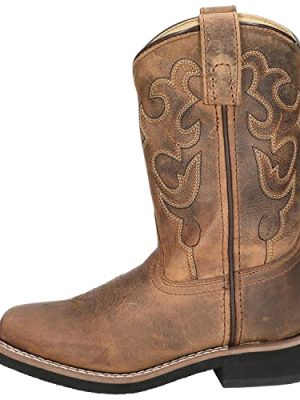 Smoky Mountain Women's Mesa Square Toe Pull On Brown Oil Distressed/Navy Crackle Boots