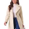 Women's Elegant Overcoat Notched Shawl Collar Single Breasted Outerwear Winter Long Coat