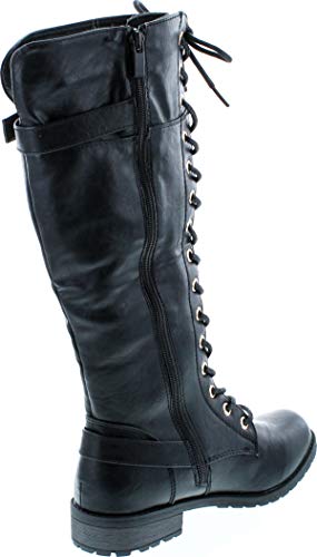 41Plnm3SH1L.jpg Mango 27 Womens Knee High Buckle Riding Boots