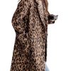 41QFjkYsFVL.jpg Womens Leopard Long Wool Trench Coat Notched Lapel Double Breasted Pea Coat Winter Warm Overcoat