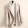 Women 100 Percent Wool Jacket Woolen Coat Winter Cashmere trench coat Slim wool coat