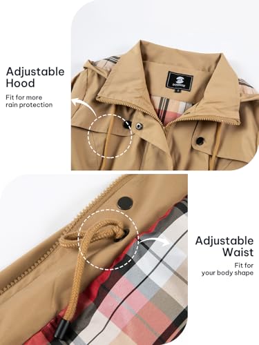 41SGnlxCZrL.jpg Women's Waterproof Rain Jacket Long Raincoat Hooded Windbreaker Trench Coat