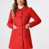 Women's Winter Single Breasted Peter Pan Collar Outwear Trench Coat