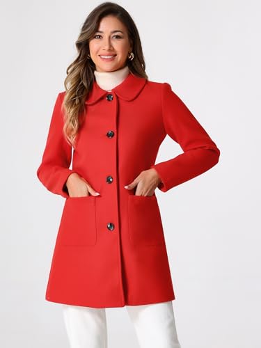 Women's Winter Single Breasted Peter Pan Collar Outwear Trench Coat