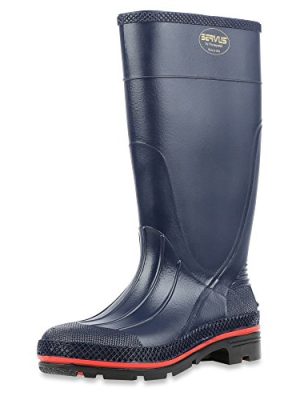 MAX 15" PVC Chemical-Resistant Soft Toe Women's Work Boots, Navy, Red & Black (75126)