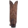 Mens Renegade Embroidered Round Toe Casual Boots Mid Calf - Brown