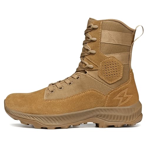T8 Falcon Combat Tactical Boots for Men and Women, Military, Army, Air Force, AR670-1 Compliant Footwear, Suede Leather,