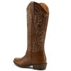 41TsiRUgZGL.jpg Women's Cowboy Boots Mid Calf Cowgirl Embroidered Western Pointed Toe Chunky Heel Pull On Knee High Boots