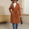 41VaZFfVHL.jpg Women's Trench Coat Long Wool Blend Pea Coat Winter Casual Overcoat Notched Lapel Collar Belted Long Jacket Outerwear