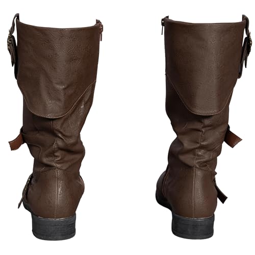 Caribbean Pirate Boots Adventure Footwear Halloween Costume Renaissance Medieval Cosplay