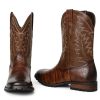 41WF8xFwRL.jpg Mens Brown Cowboy Western Working Round Toe Pull On Cowgirl Boots