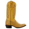 Men's Ostrich Print Cowboy Boots, Exotic Print Men's Cowboy Boots, Western Boots For Men H7002