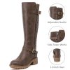 Women's Knee High Boots Classic Comfort Riding Combat Boot Round Toe Side Zipper Long Tall Fall Winter Boots for Women.