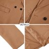 Women's Double Breasted Pea Coat Winter Notched Lapel Collar Wool Blend Long Trench Coat Jackets