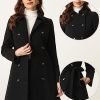 Winter Trench Coat for Women Overcoat Belted Outwear Double Breasted Mid Long Pea Coat