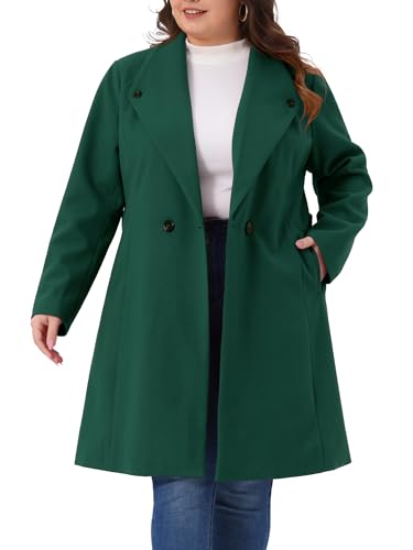 41ZxCWeY46L.jpg Plus Size Winter Coats for Women Lapel Single Breasted Belted with Pocket Pea Coats Trench Coats