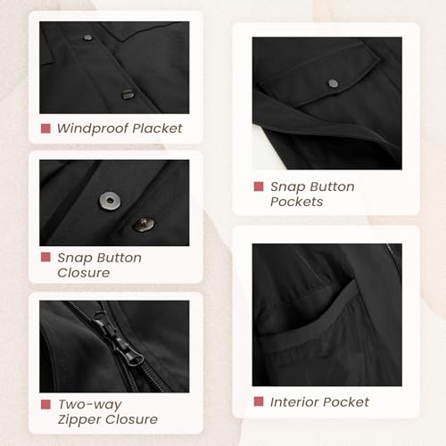 41ciaRU2LVL.jpg Womens Trench Coat Waterproof Rain Jacket Rain-blocking Brim Detachable Hood Raincoat with Belt Outdoor Travel