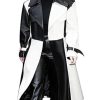 Women's Casual Real Lambskin Designer Handmade Two Tone Long Leather Trench Coat Full Length Overcoat
