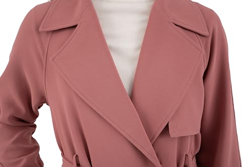 Women's Notch Collar Crepe Trench with Belt