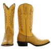 Men's Ostrich Print Cowboy Boots, Exotic Print Men's Cowboy Boots, Western Boots For Men H7002