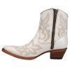 Women's Embroidery & Zipper Ankle Boots | Snip Toe Low Heel Cowhide Leather Western Cowboy Boots for Women
