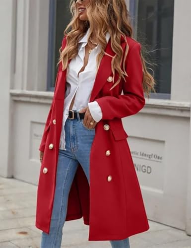 41dvAVBqyqL.jpg Womens Long Wool Coat for Women Fall Winter Trench Coat Trendy Jackets