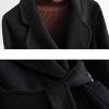 41e58T2GhDL.jpg Womens Wool Trench Coats Autumn Winter 100% Wool Solid Color V-Neck Coat Slim Warm Long Overcoat Belt Jackets Outwear