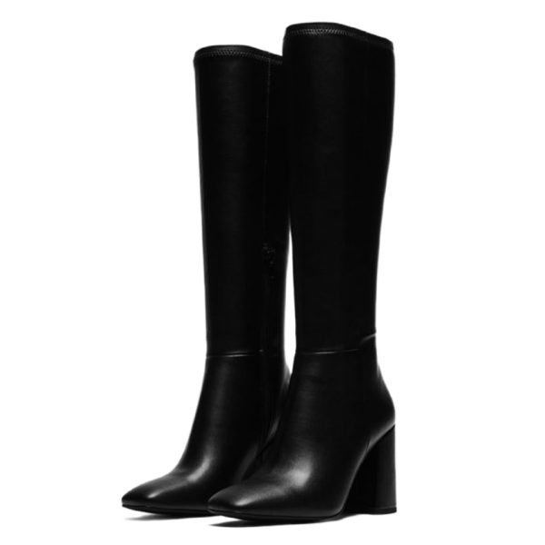 41g8LASM6EL.jpg Women's Knee High Boots Faux Leather Square To Tall Boots Fashion Chunky Block Heel Long Boots with Side Zip