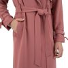 Women's Notch Collar Crepe Trench with Belt