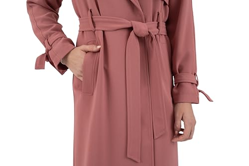 Women's Notch Collar Crepe Trench with Belt