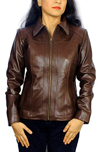 41gwPXBWWRL.jpg Women's Lambskin Leather Short Peacoat Jacket