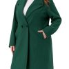 41lB8uZN26L.jpg Plus Size Winter Coats for Women Lapel Single Breasted Belted with Pocket Pea Coats Trench Coats
