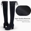 41lqm8HHobL.jpg Women's Over The Knee High Boots Suede Thigh High Boot 3 Inch Chunky Heels Zipper Adjustable Opening Shoes