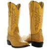 Men's Ostrich Print Cowboy Boots, Exotic Print Men's Cowboy Boots, Western Boots For Men H7002
