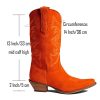 41nsyFklDbL.jpg Cowboy Boots Women Embroidered Mid Calf Western Boots Stacked Low Heel Pointed Toe Pull On Cowgirl Boot 4-11 M US
